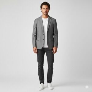 J. Crew Ludlow Mens Gray Wool Cotton Blend sport coat Blazer Size 42R